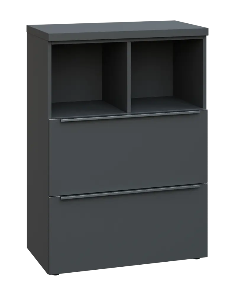 SIN 3 - 82ZN kancelářská skříň, 2-zásuvková/nika, 1120x800x400, antracit